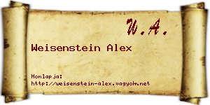 Weisenstein Alex névjegykártya